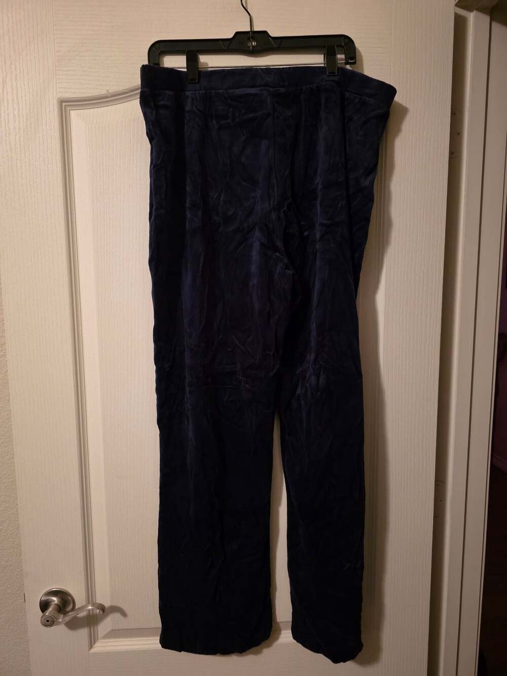 Appagallo Casuals Velvet Pants Size XL Navy Blue Pull On Loungewear